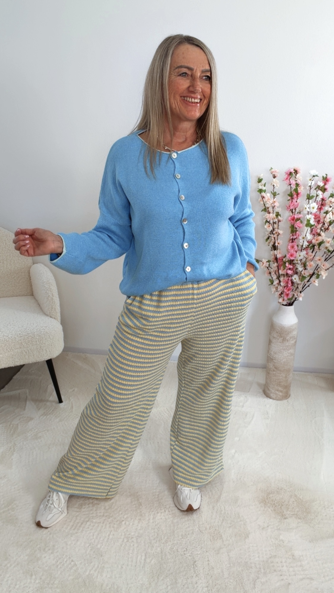 💙✨ Strickhose Zarelina Stripes Made in Italy