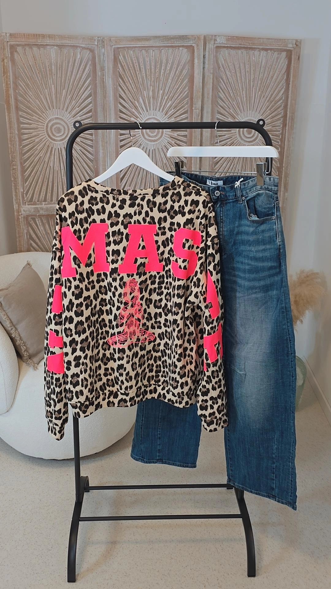OVERSIZE SWEATER NAMASTE ALL DAMN DAY Made in Italy 34-44