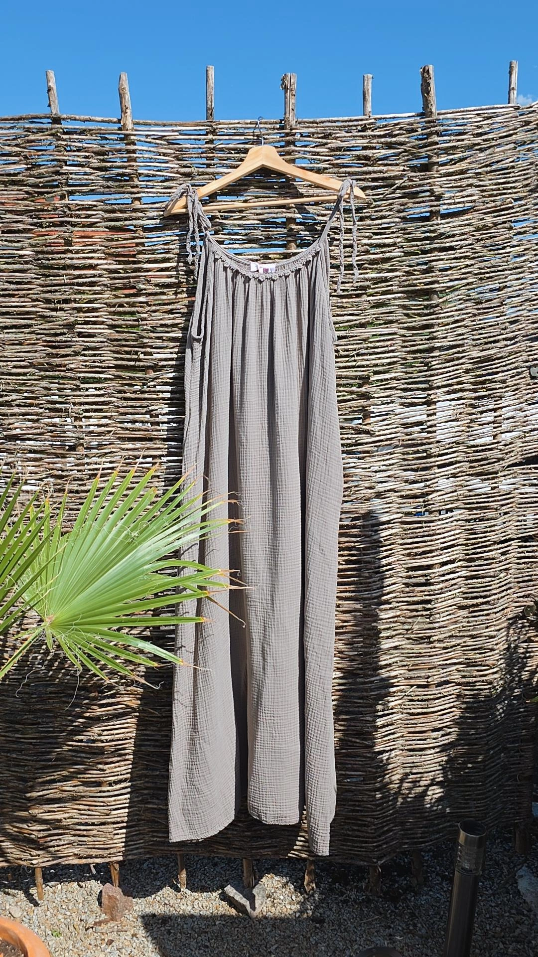 MUSSELIN SPAGHETTIKLEID FUERTE UNI Italystyle 36-44/46