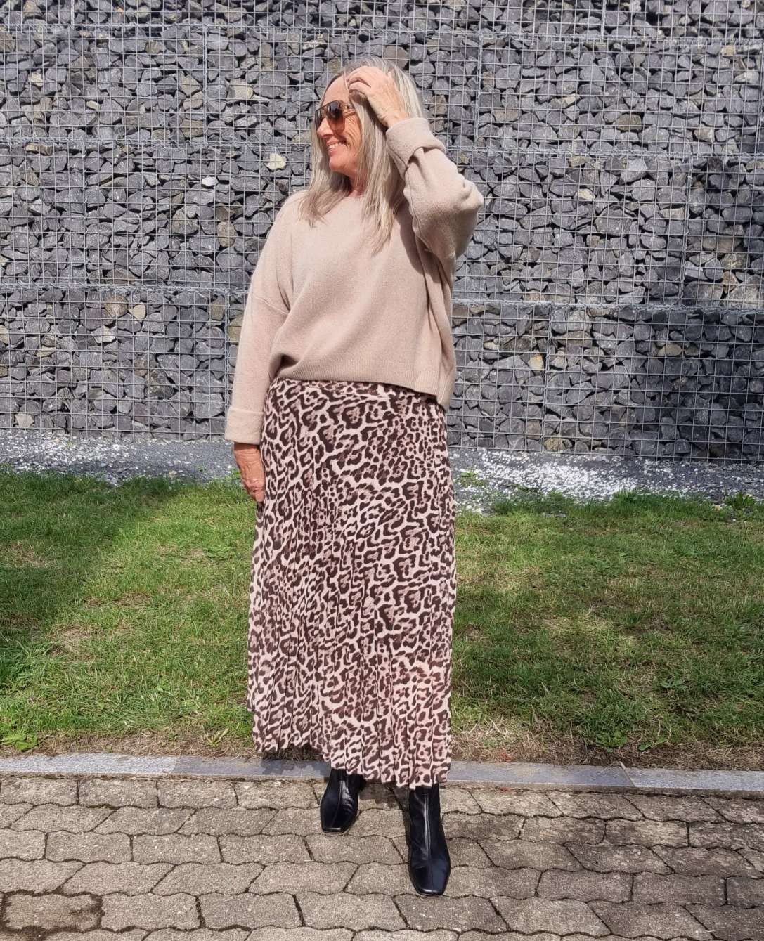 PLISSEE SKIRT SARABI LEO CREME Midi Rock Made in Italy 34-40 PLISSEE SKIRT SARABI LEO CREME Midi Rock Made in Italy 34-40