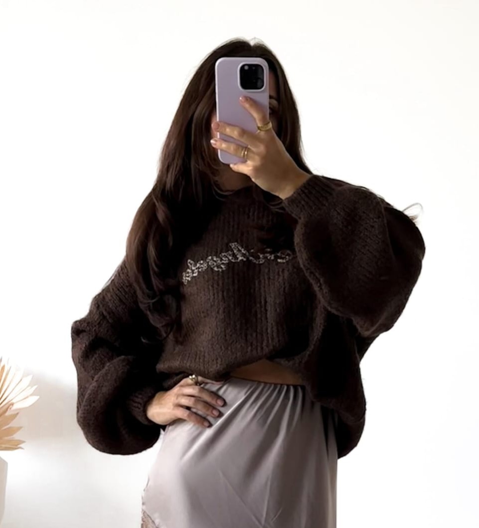 KUSCHELIGER KNIT SWEATER LOS ANGELES79 34-42 Made in Italy Strick Pullover