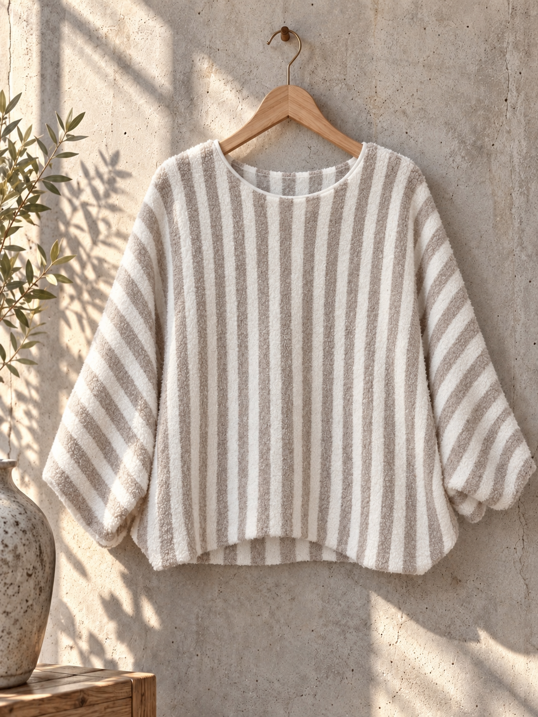 H00119 Oversize Fledermaus-Strickpullover mit Alpaka I 34-46/48 I Made in Italy