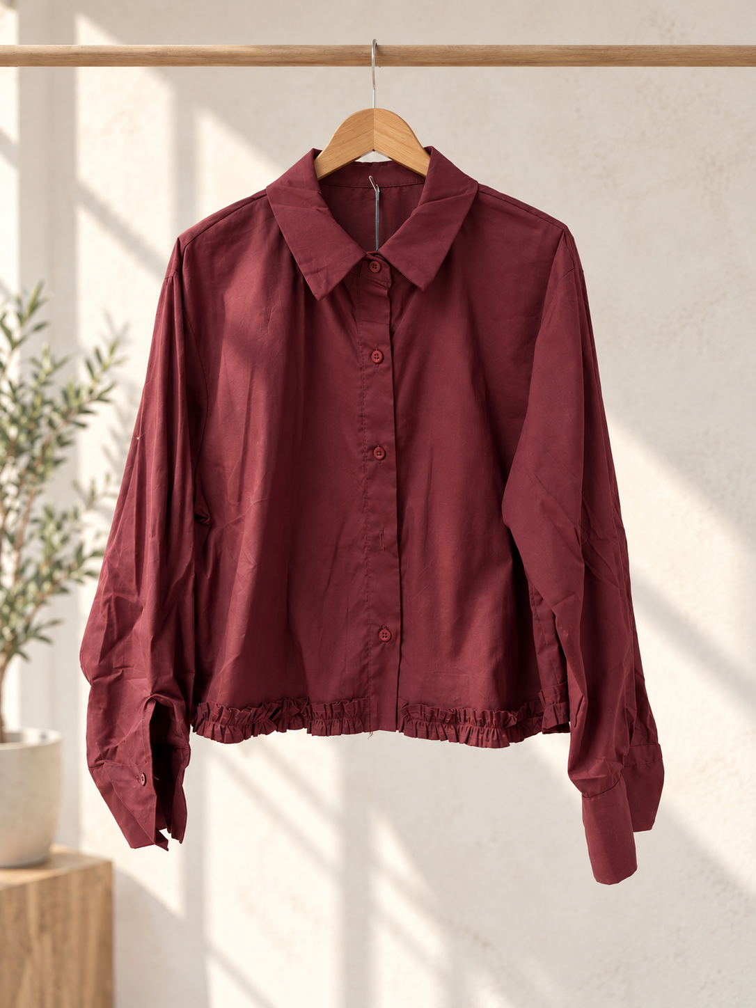 Baumwollbluse mit Rüschen I B0052 I Made in Italy 34-40