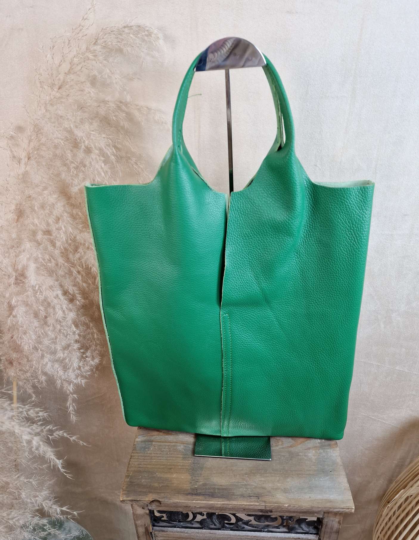LEDER SHOPPER ADAM GRÜN Made in Italy Echtleder Tasche Schultertasche versch. Farben LEDER SHOPPER ADAM GRÜN Made in Italy Echtleder Tasche Schultertasche versch. Farben