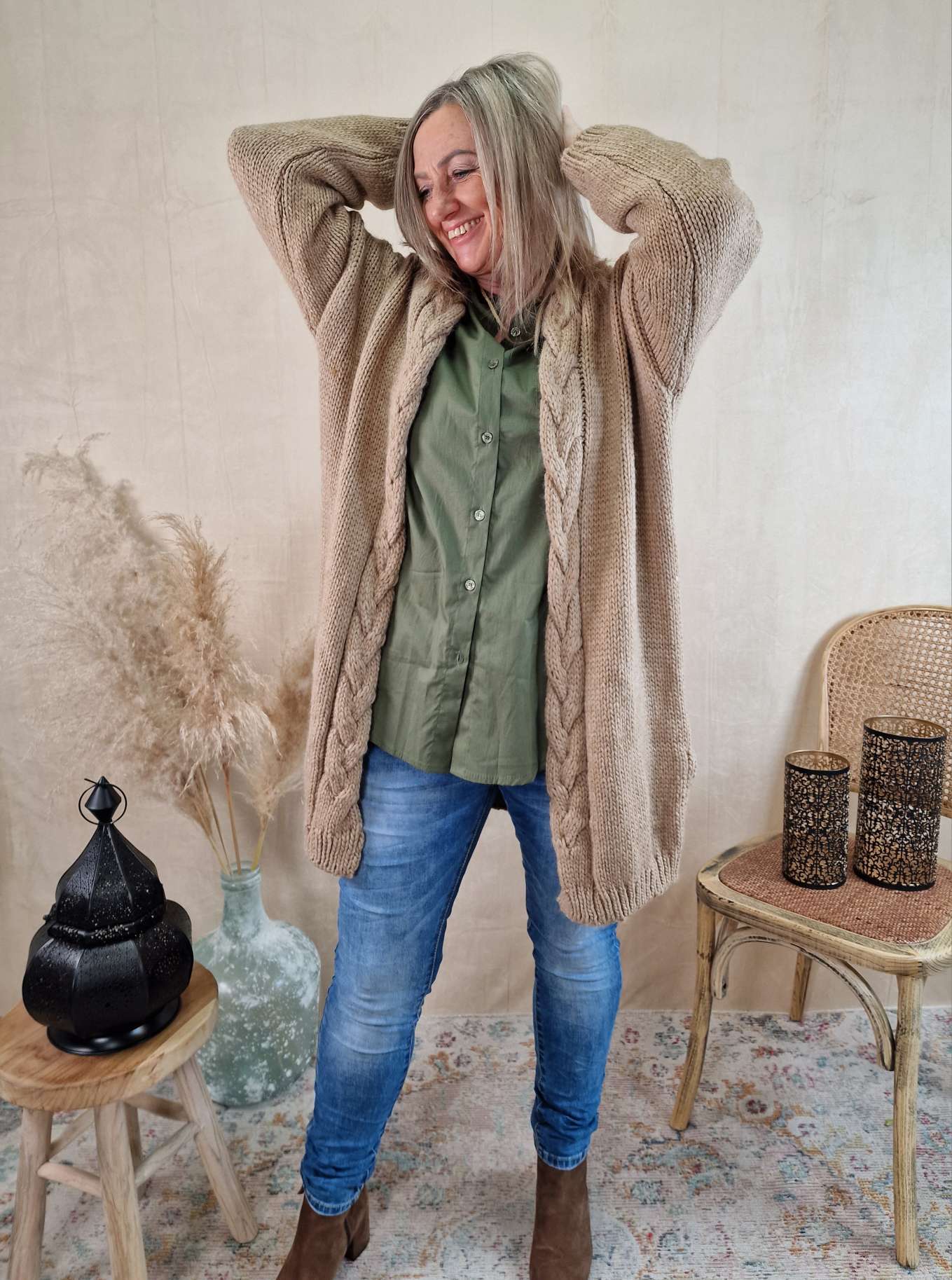 EDLER KNIT CARDIGAN BETTINA CAMEL 34-42 Made in Italy Strickjacke Strickmantel Mantel EDLER KNIT CARDIGAN BETTINA CAMEL 34-42 Made in Italy Strickjacke Strickmantel Mantel