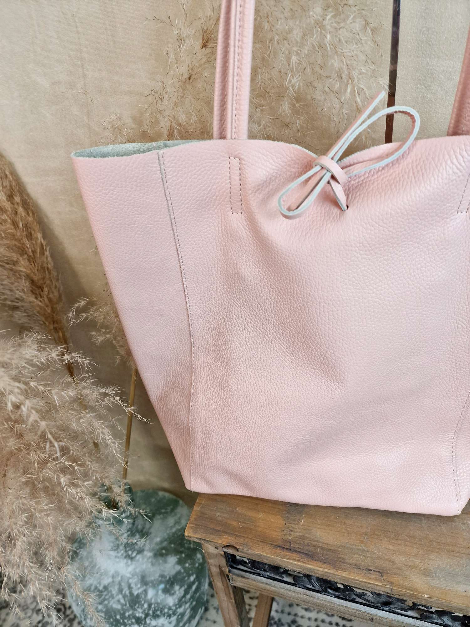 BASIC LEDER SHOPPER MARA LIGHT ROSA Made in Italy Ledertasche Tasche BASIC LEDER SHOPPER MARA LIGHT ROSA Made in Italy Ledertasche Tasche