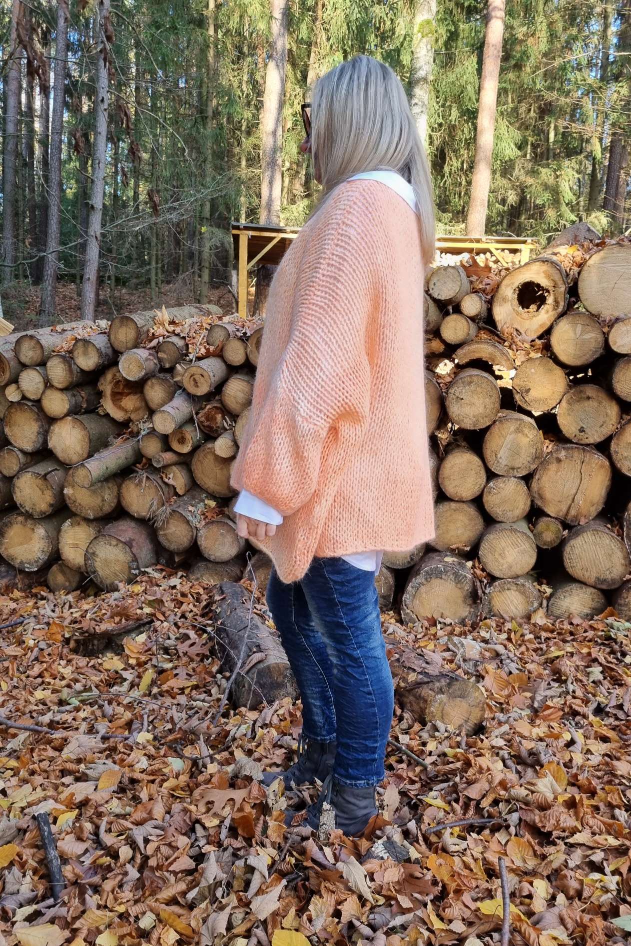 OVERSIZE KNIT SWEATER LETIZIA KORALLE 34-42/44 Made in Italy Grobstrickpullover Pullover OVERSIZE KNIT SWEATER LETIZIA KORALLE 34-42/44 Made in Italy Grobstrickpullover Pullover