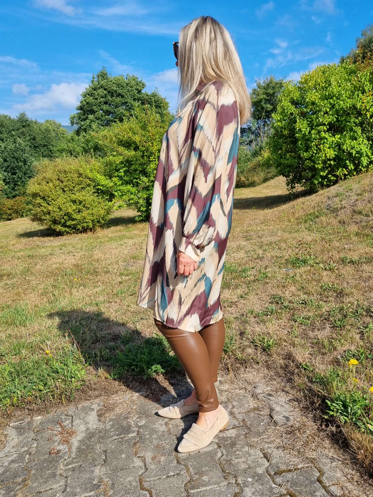 BLUSEN KLEID JUANA PETROL Dress Longbluse Made in Italy verschiedene Größen BLUSEN KLEID JUANA PETROL Dress Longbluse Made in Italy verschiedene Größen