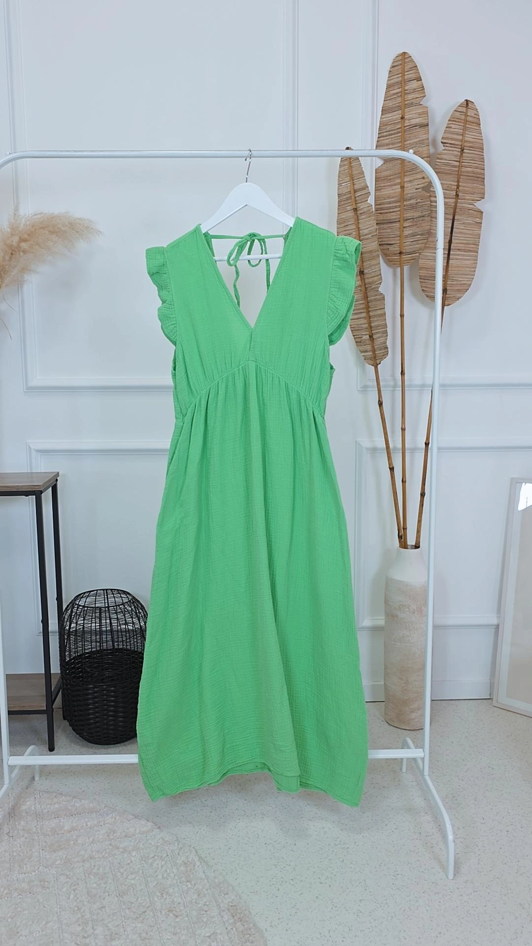 MUSSELIN KlEID ZOE BIANCO MIA 34 - 42 Made in Italy ärmellos Rüsche 