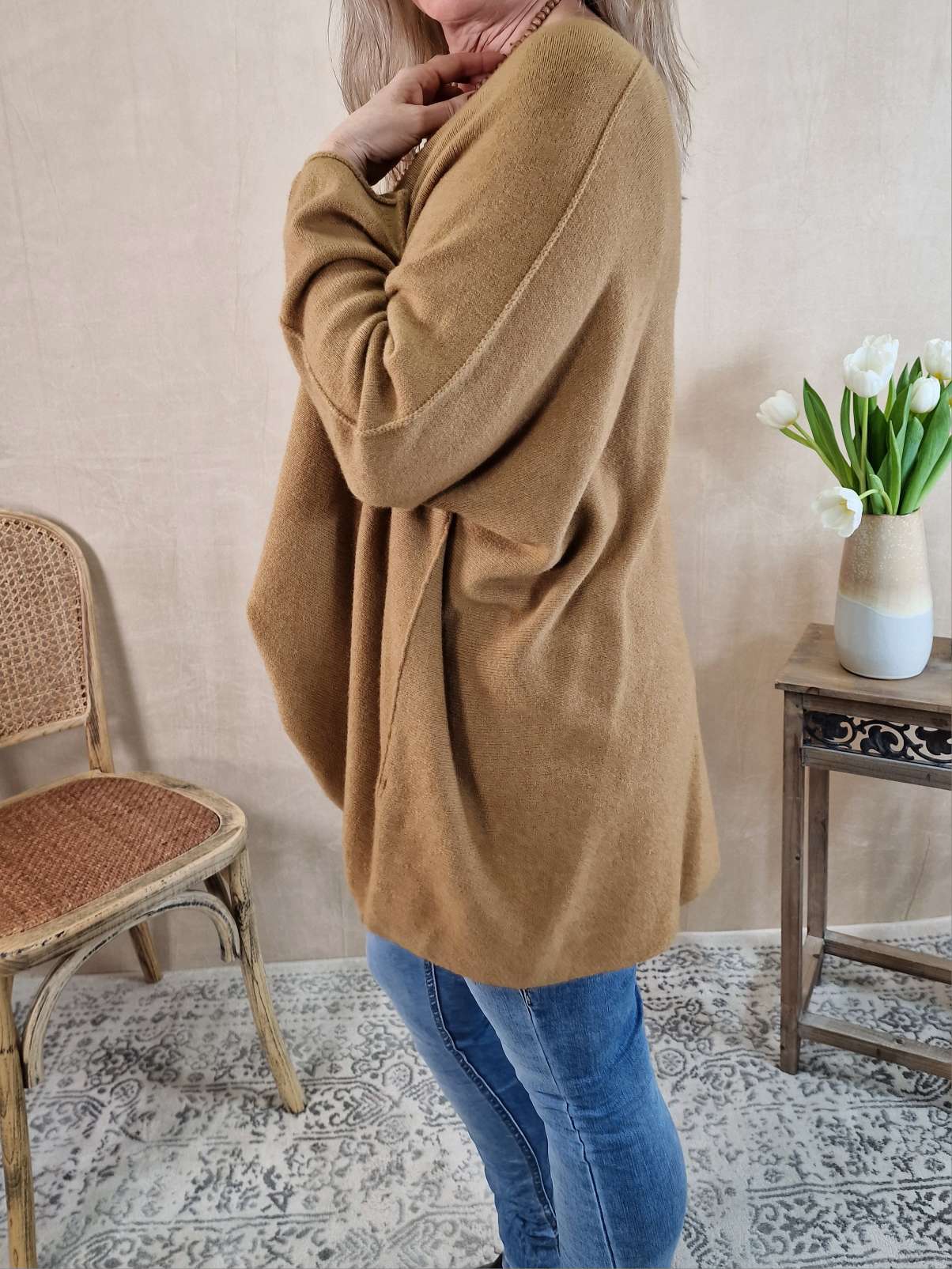 LIGHT KNIT SWEATER MARION CAMEL 34-42/44 Made in Italy Strickpullover Longsleeve LIGHT KNIT SWEATER MARION CAMEL 34-42/44 Made in Italy Strickpullover Longsleeve