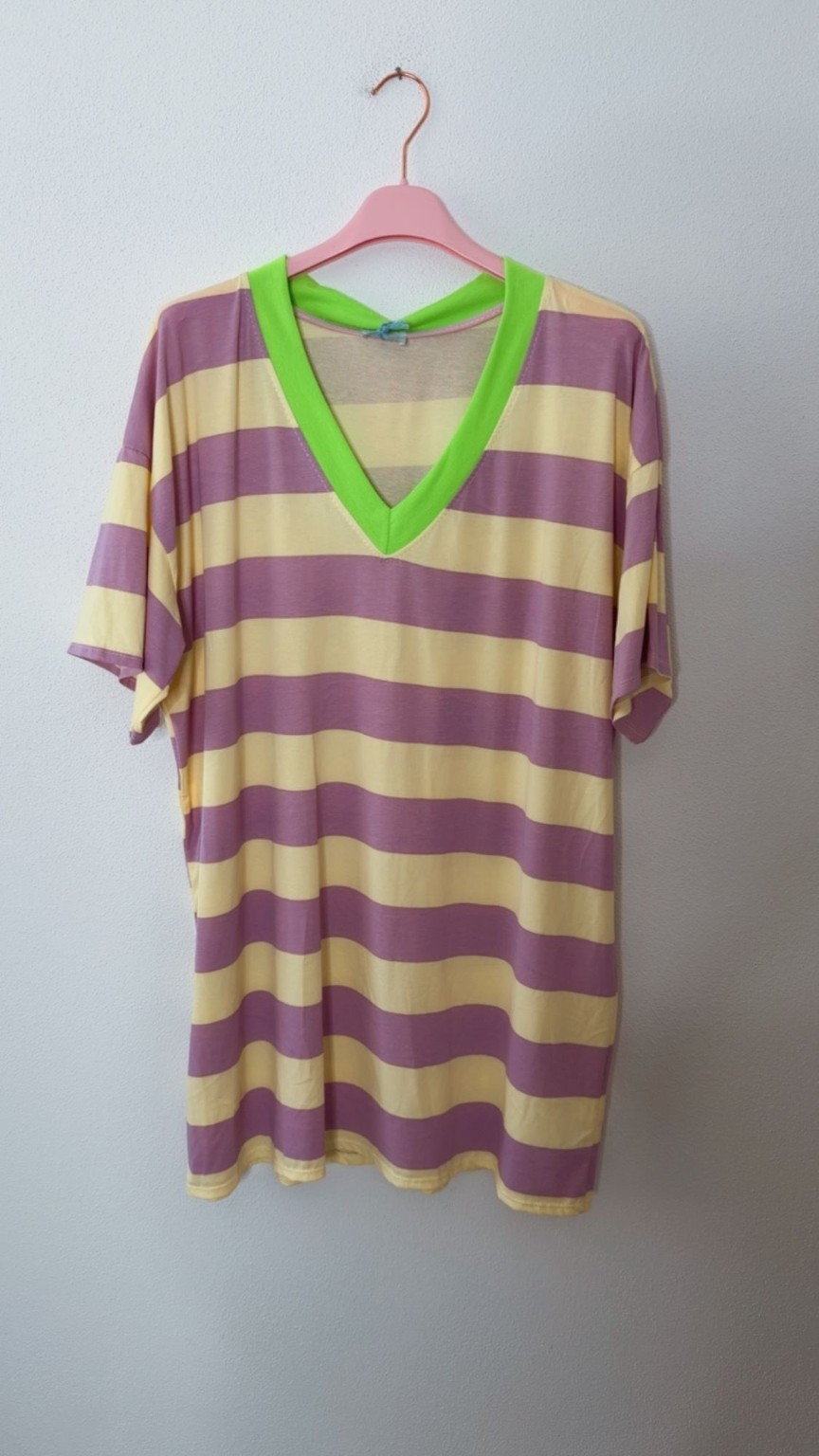 Beach-T-Shirt-Kleid „Pula“ – Streifen-Look 🌴 Made in Italy • Größe 34 bis 44