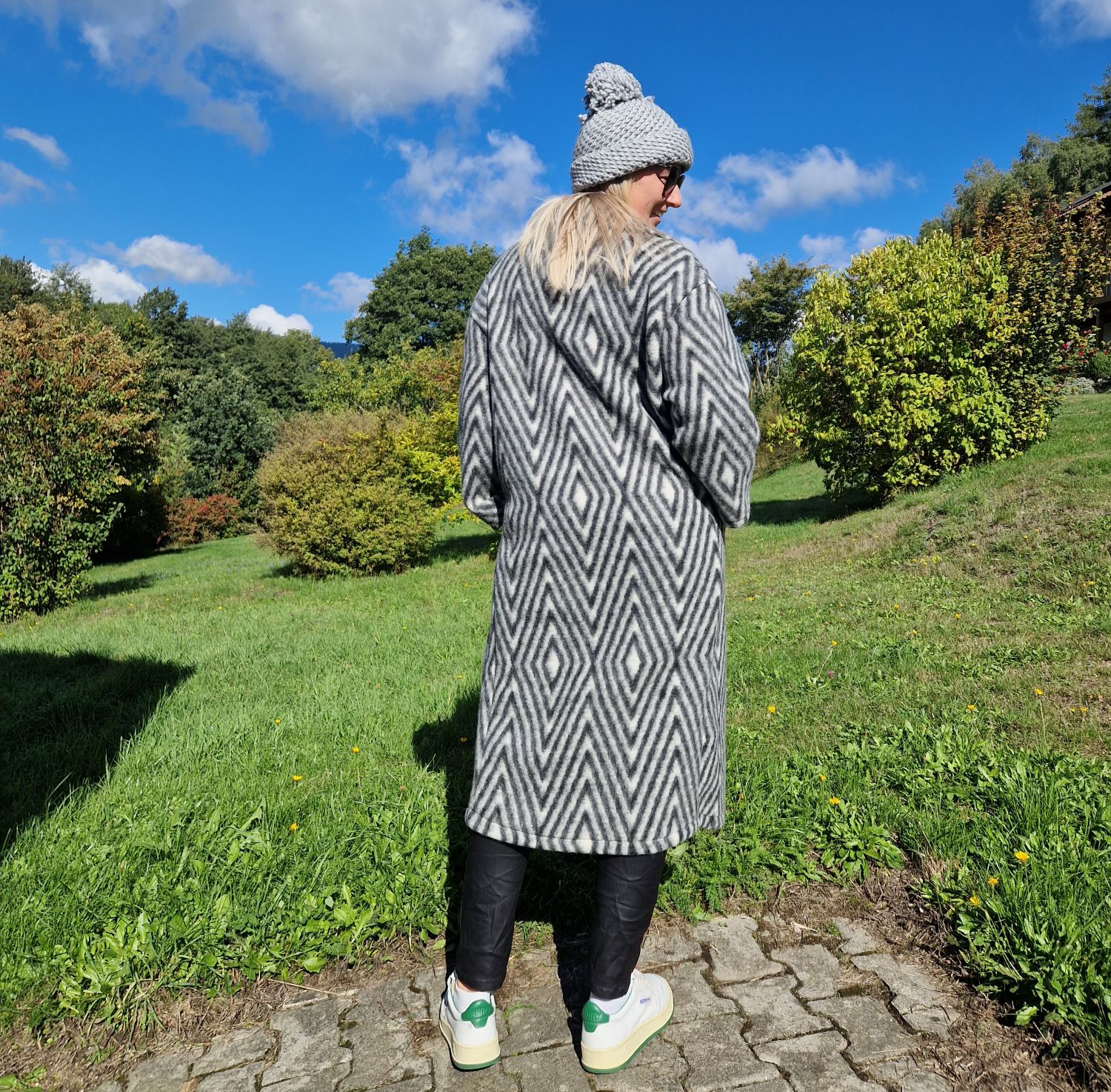WOLL MANTEL MERLE STRIPES GRAU 36-42 Made in Italy Winter Jacke Fleece Mantel COAT WOLL MANTEL MERLE STRIPES GRAU 36-42 Made in Italy Winter Jacke Fleece Mantel COAT