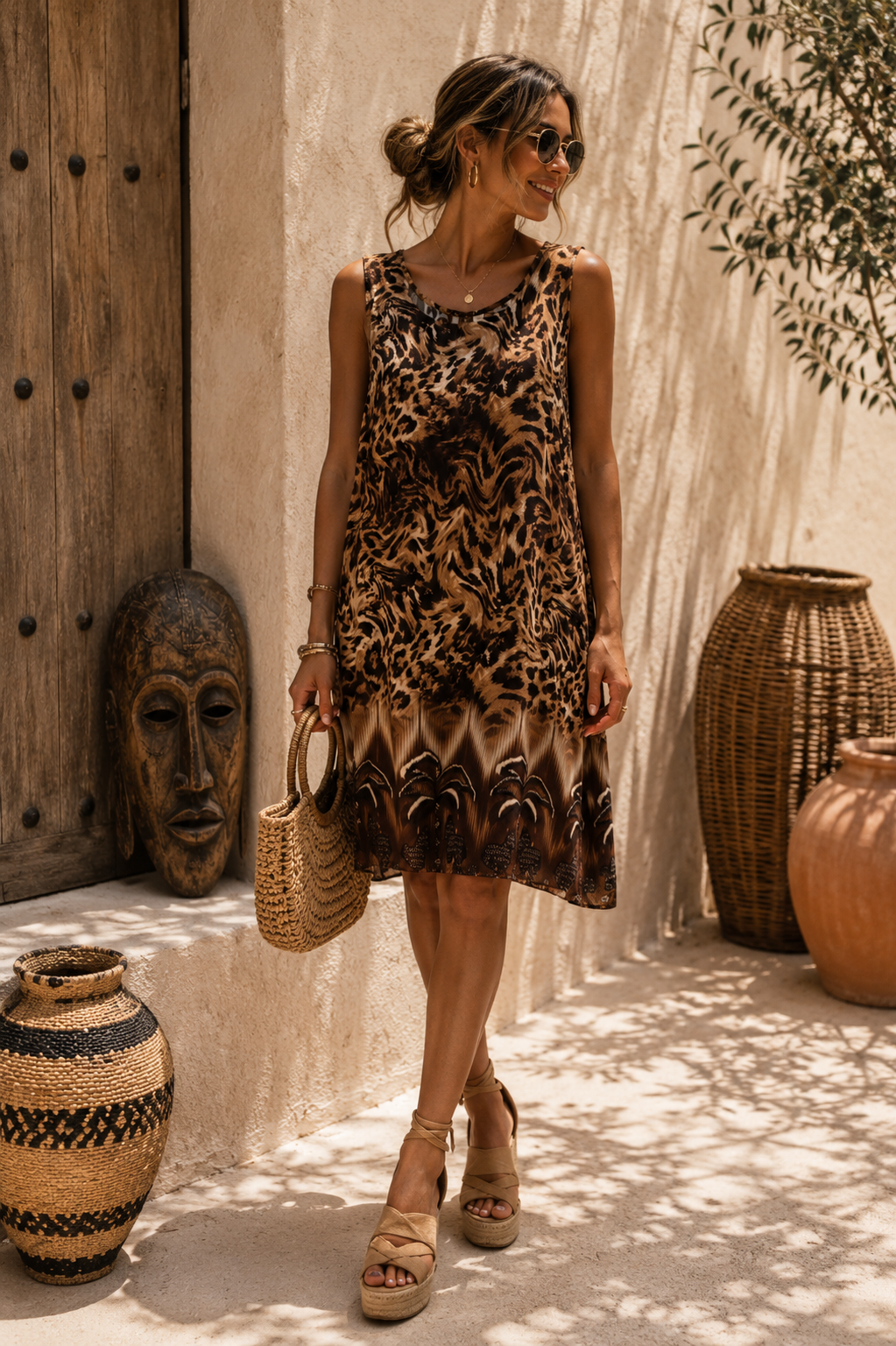 🐆 Kleid Amara Safari – Made in Italy – Afrikanische Vibes treffen italienischen Chic 🌴Made in Italy 34-42