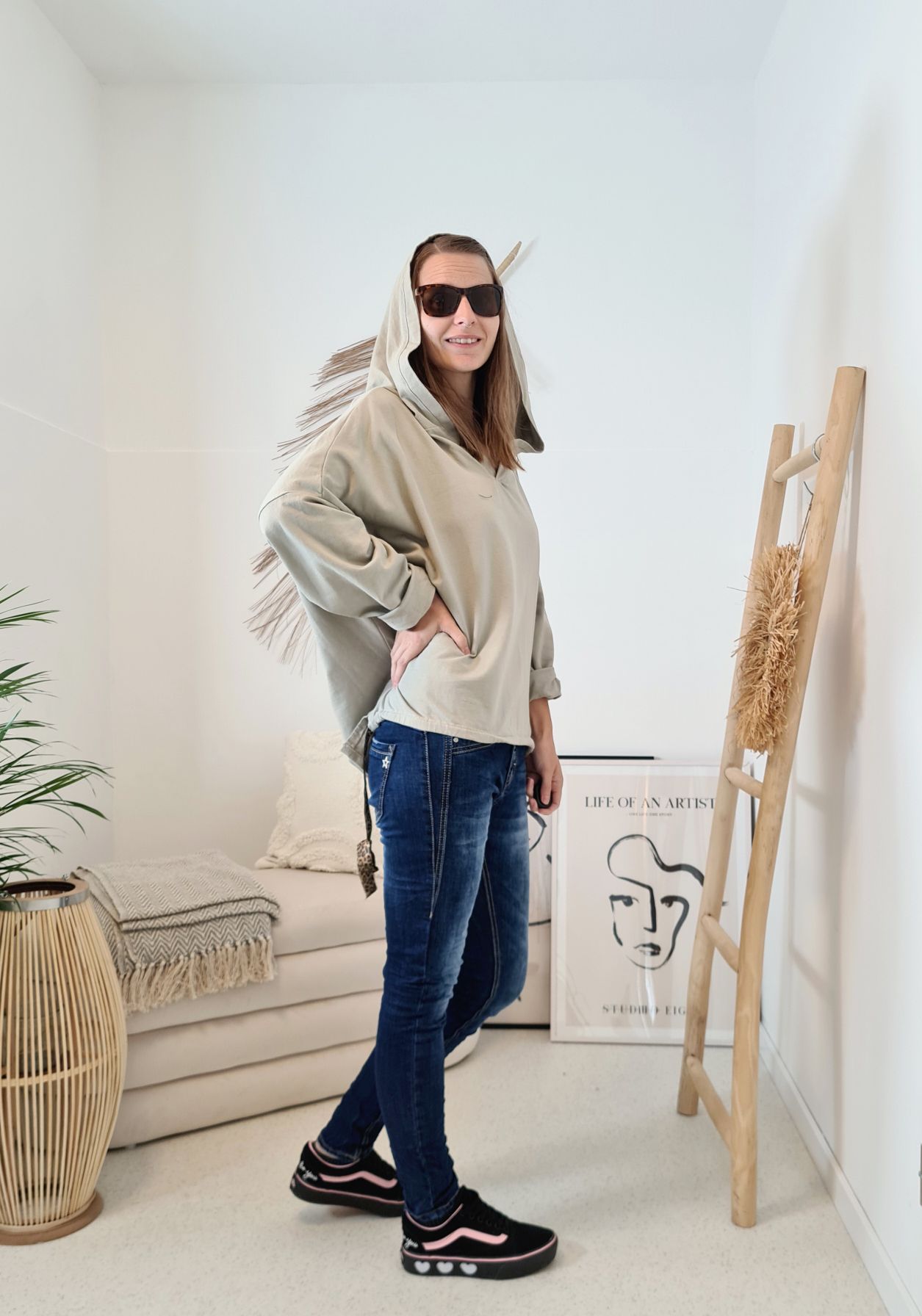 HOODIE NAOMI SAND Sweater Kapuze Made in Italy 34-42 Longsleeve Pullover LEO Leopard HOODIE NAOMI SAND Sweater Kapuze Made in Italy 34-42 Longsleeve Pullover LEO Leopard