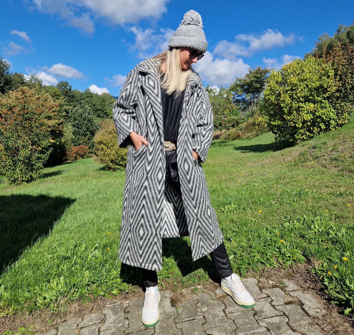 WOLL MANTEL MERLE STRIPES GRAU 36-42 Made in Italy Winter Jacke Fleece Mantel COAT WOLL MANTEL MERLE STRIPES GRAU 36-42 Made in Italy Winter Jacke Fleece Mantel COAT