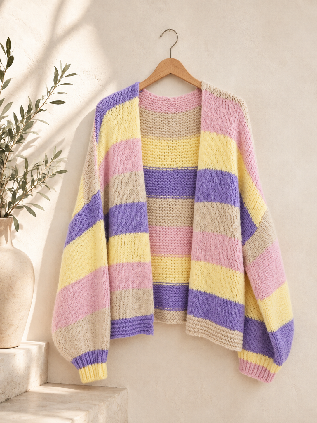 Cardigan mit Blockstreifen Strickjacke I SJ0035 I Made in Italy 34-44