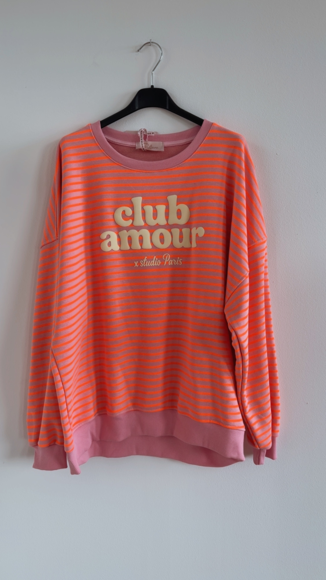 Sweatshirt / Sweater No. SW010 | Streifenlook | Oversize | Made in Italy | passt bis Größe 42/44
