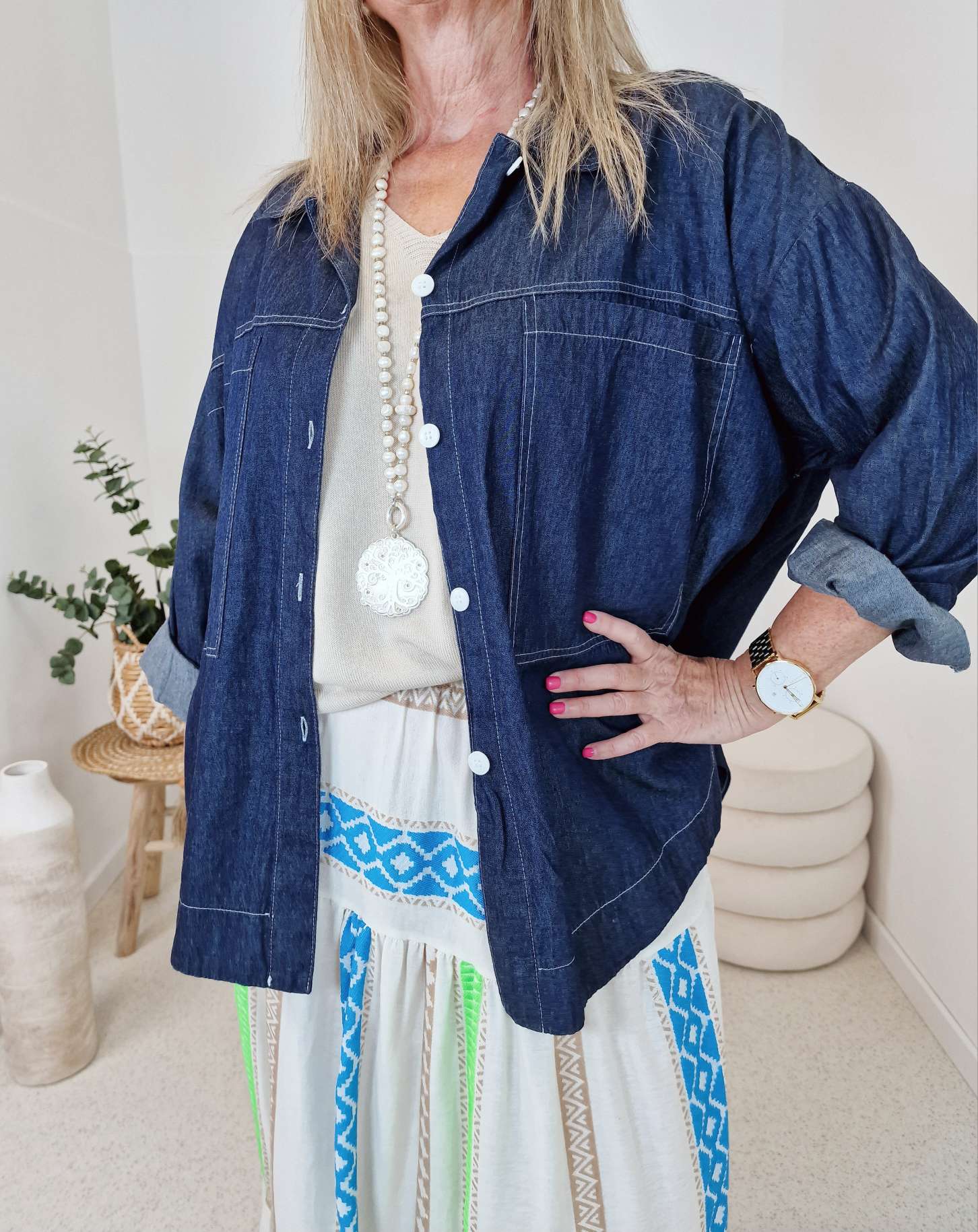 JEANS BLUSE SYLVIA DARK BLUE 34-42 Made in Italy Oversize Shirt Hemd Denim Jacke JEANS BLUSE SYLVIA DARK BLUE 34-42 Made in Italy Oversize Shirt Hemd Denim Jacke