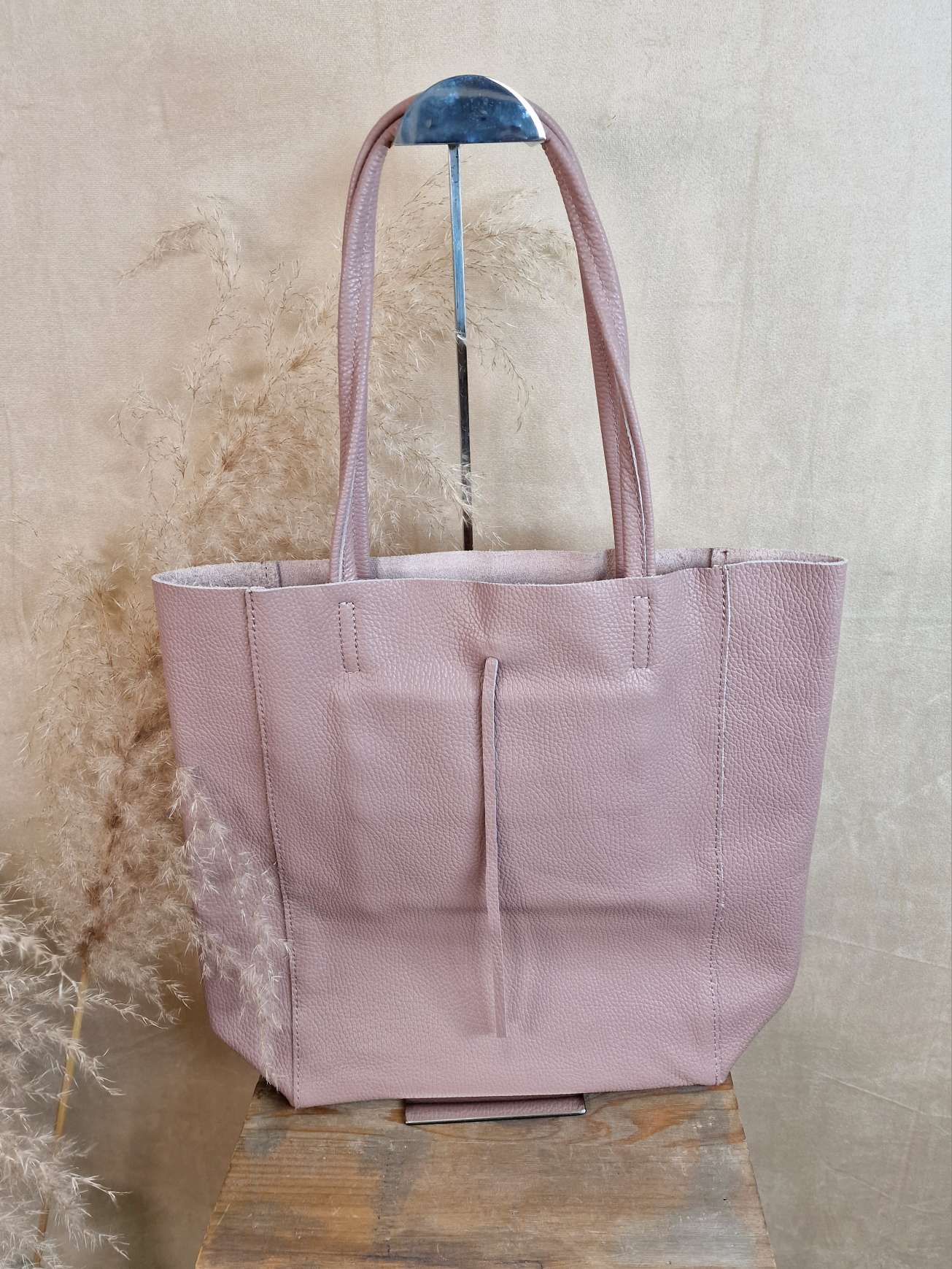 BASIC LEDER SHOPPER MARA NUDE Made in Italy Ledertasche Tasche BASIC LEDER SHOPPER MARA NUDE Made in Italy Ledertasche Tasche
