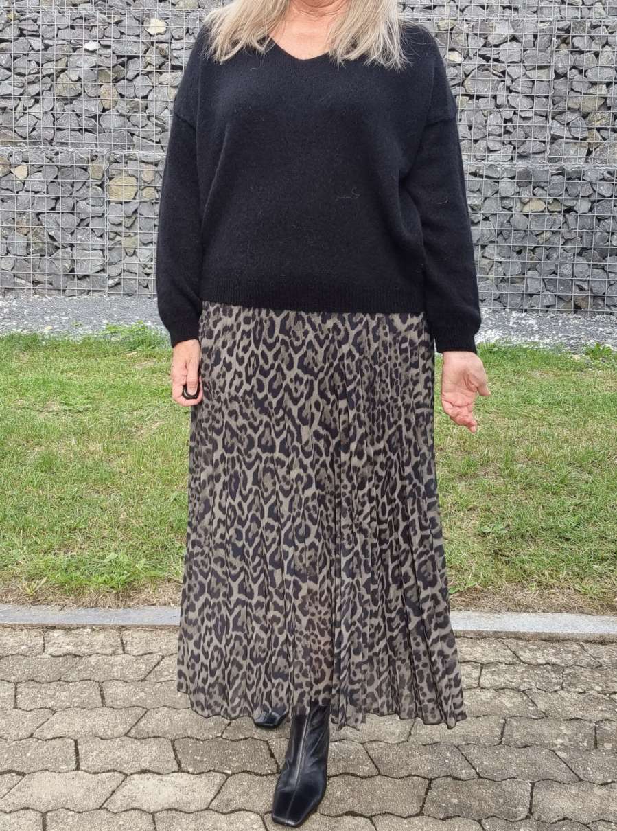 PLISSEE SKIRT SARABI LEO KAHKI Midi Rock Made in Italy 34-40 PLISSEE SKIRT SARABI LEO KAHKI Midi Rock Made in Italy 34-40