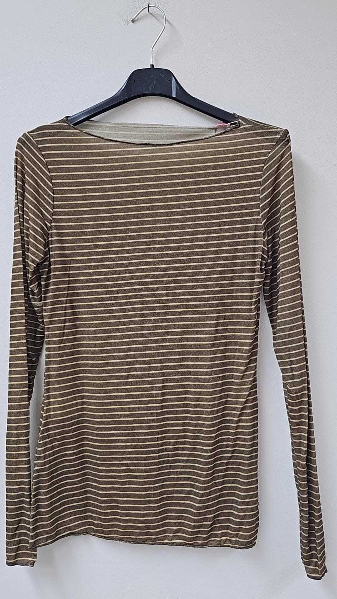 COMFY STRETCH LANGARMSHIRT STREIFEN Made in Italy Gr.  34- 40/42 LS0113 Cashmere