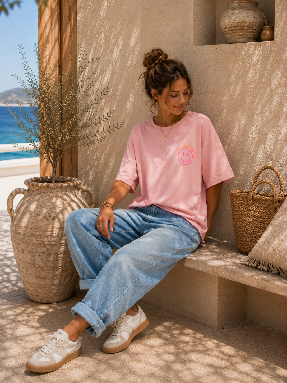 T-Shirt Sweater Malou Uni Smile Italienstyle 34-42/44