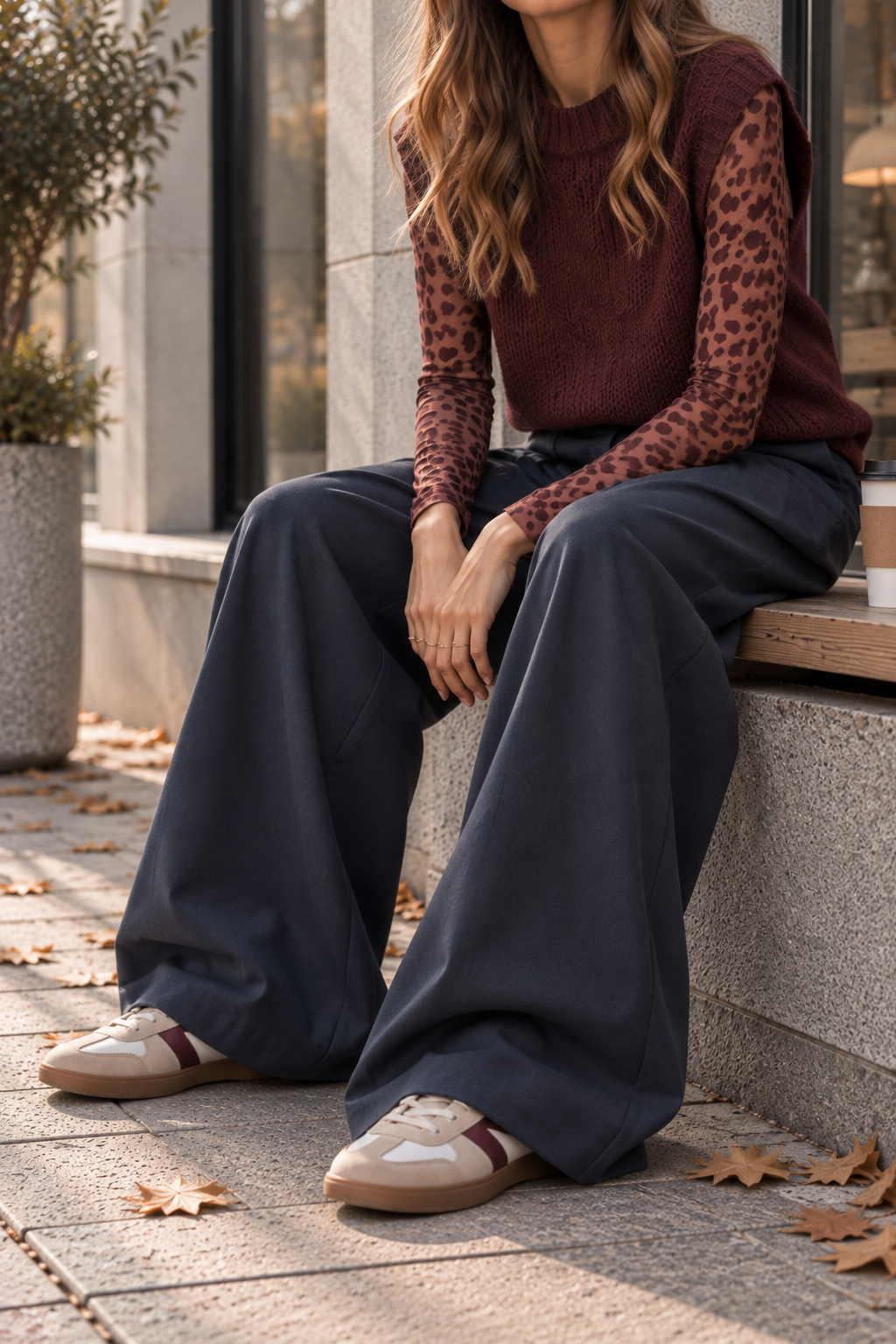 Hose Wide-Leg Butterweich mit Bundfalten HO0020 I Made in Italy 34-42/44