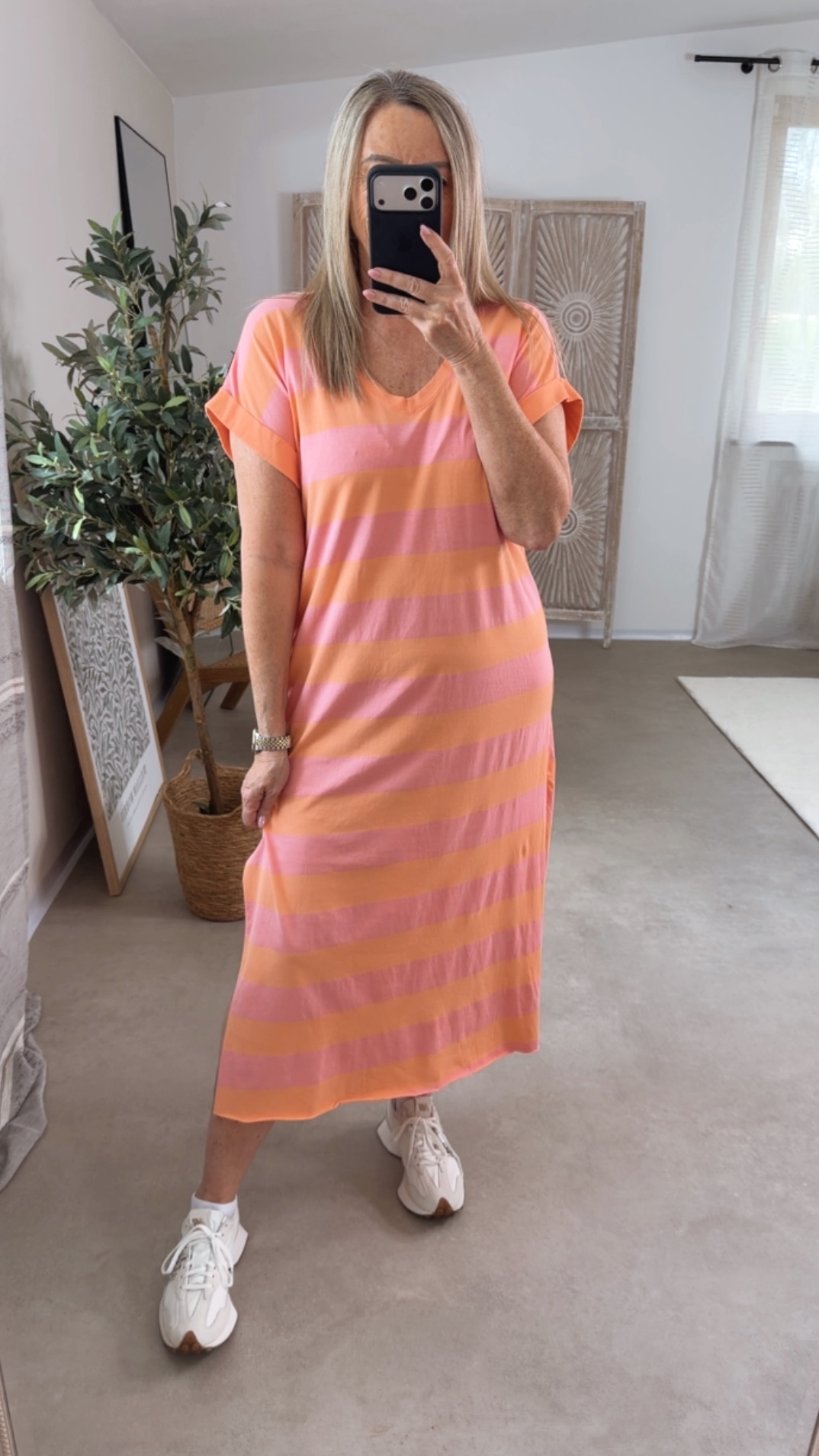 🌸 Shirtkleid „Candy Breeze Stripes – Blockstreifen Made in Italy 34-42