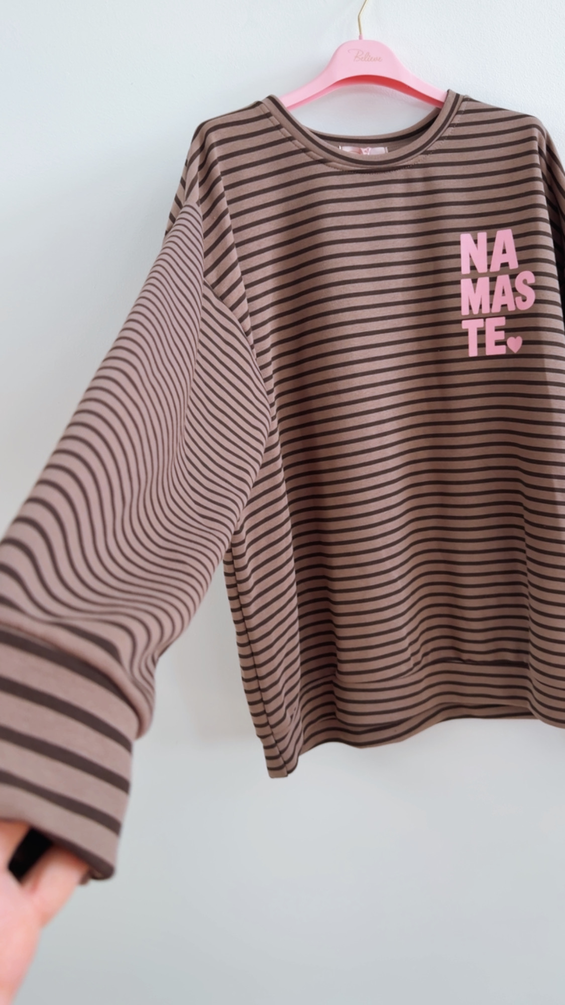 Sweatshirt – Sweater No. SW013 | Streifenlook | Oversize | Made in Italy | passend bis Gr. 42/44