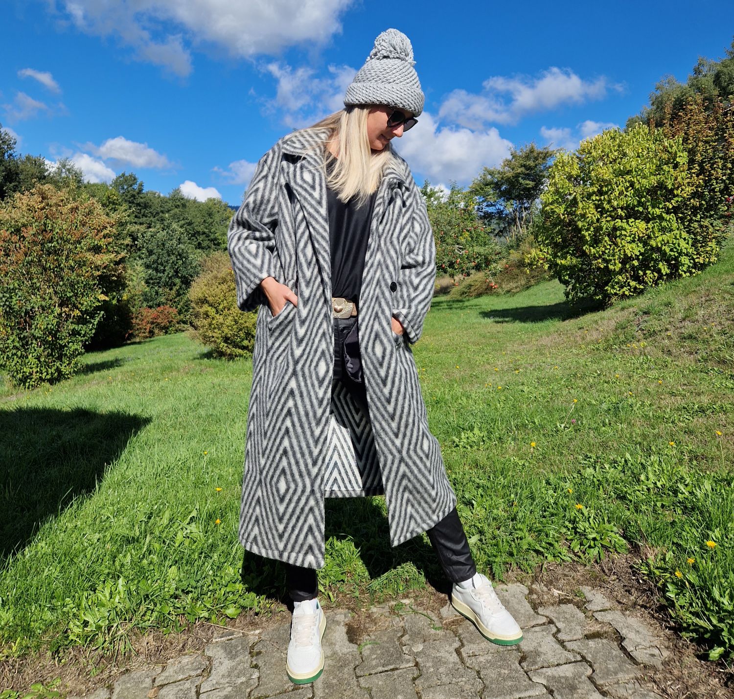WOLL MANTEL MERLE STRIPES GRAU 36-42 Made in Italy Winter Jacke Fleece Mantel COAT WOLL MANTEL MERLE STRIPES GRAU 36-42 Made in Italy Winter Jacke Fleece Mantel COAT