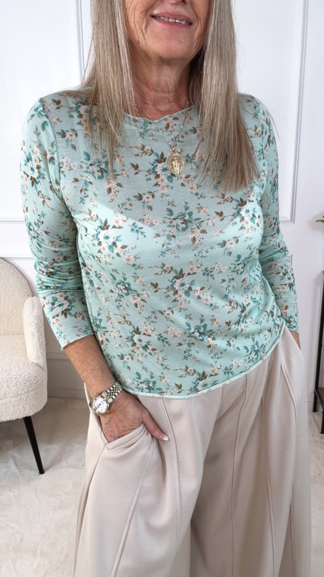 SHIRT LANGARM BLUMEN COLIN Made in Italy 34 - 38