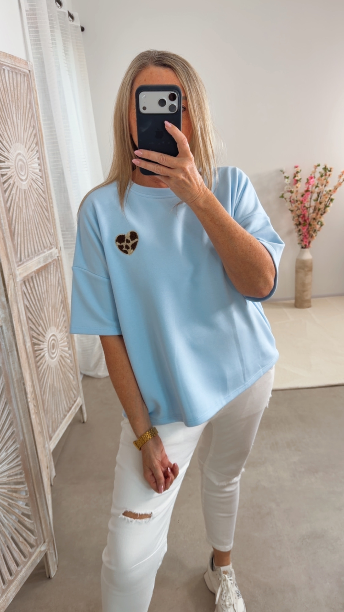 💙✨🧵 T-Shirt-Sweater Leo Herz Aveliora Made in Italy 34-42/44