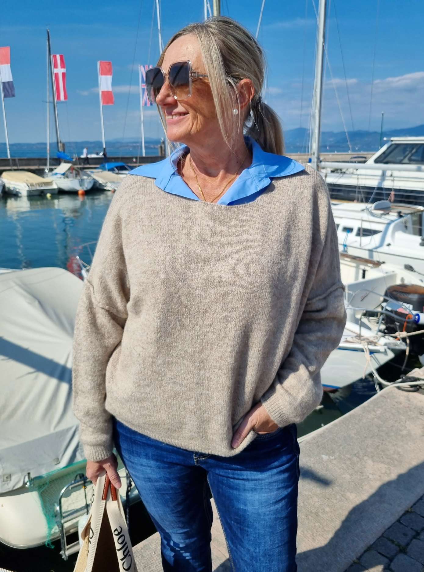 KNIT SWEATER LORENA BEIGE Made in Italy 34-42 Strick Pullover KNIT SWEATER LORENA BEIGE Made in Italy 34-42 Strick Pullover