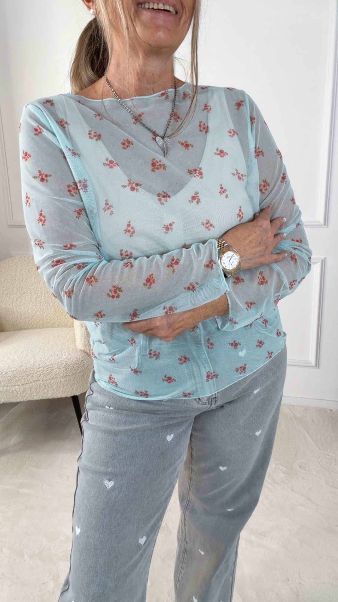 BLUSEN OBERTEIL KATRIN BLUMEN Made in Italy 34 - 42