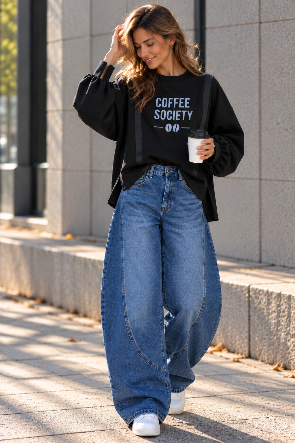 Sweatshirt aus Butterstoff COFFEE SOVIETY SW0177 I Made in Italy 34-42/44