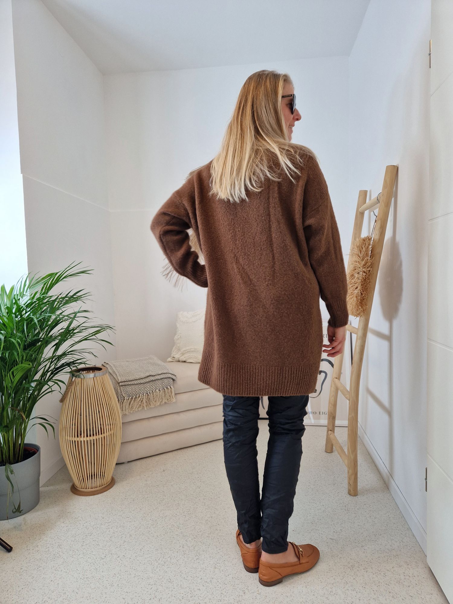 LONG KNIT SWEATER LUDOVIKA BRAUN Strick Pullover Kleid Made in Italy 34-42/44 LONG KNIT SWEATER LUDOVIKA BRAUN Strick Pullover Kleid Made in Italy 34-42/44