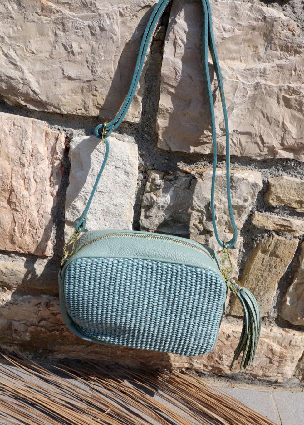 BAST CROSSBODY BAG ALESSIA MINT Leder Tasche Umhängetasche Made in Italy BAST CROSSBODY BAG ALESSIA MINT Leder Tasche Umhängetasche Made in Italy