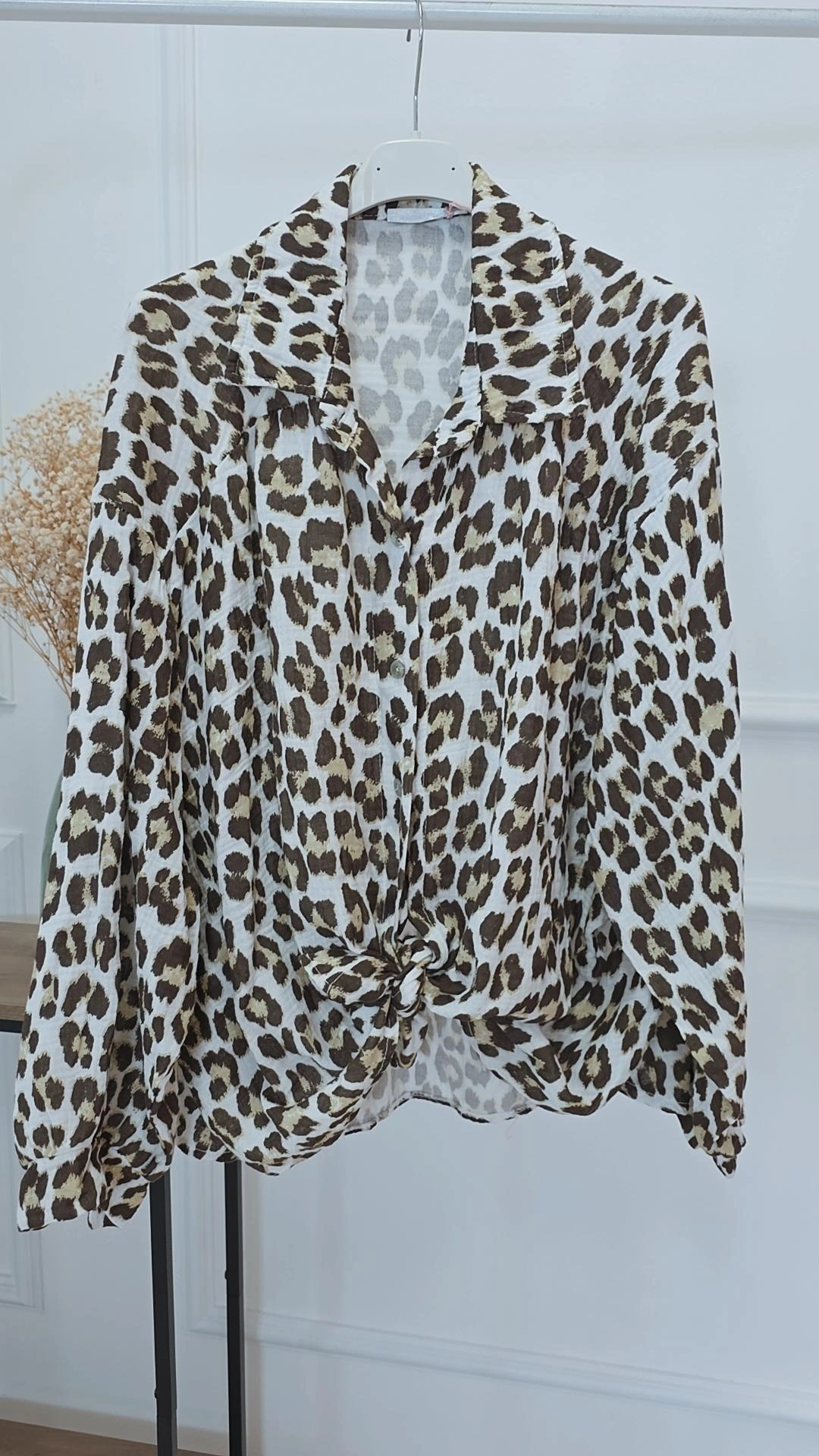 MUSSELIN BLUSE MEGAN LEO KURZ Made in Italy 34-44