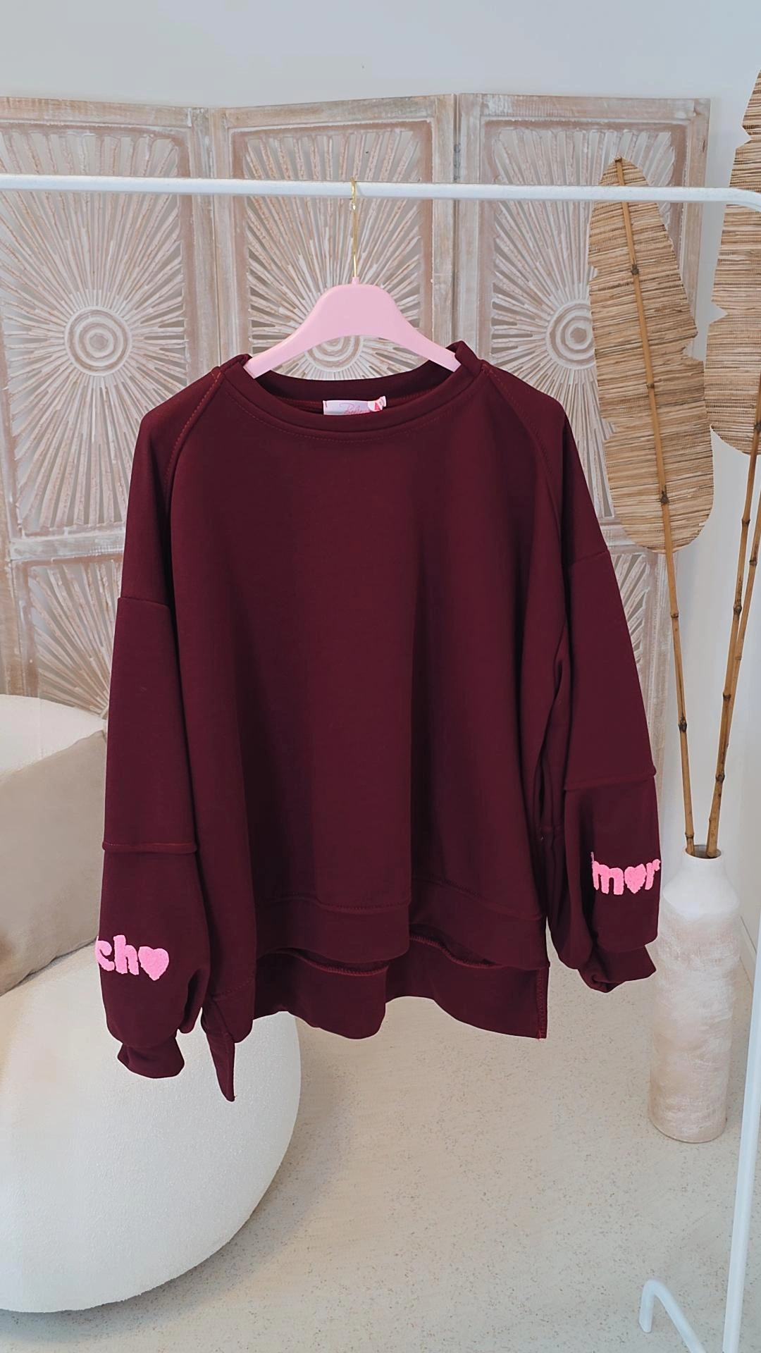 OVERSIZE SWEATER AMORGOS MUCH AMOR Made in Italy 34-42 Sweater Sweatshirt