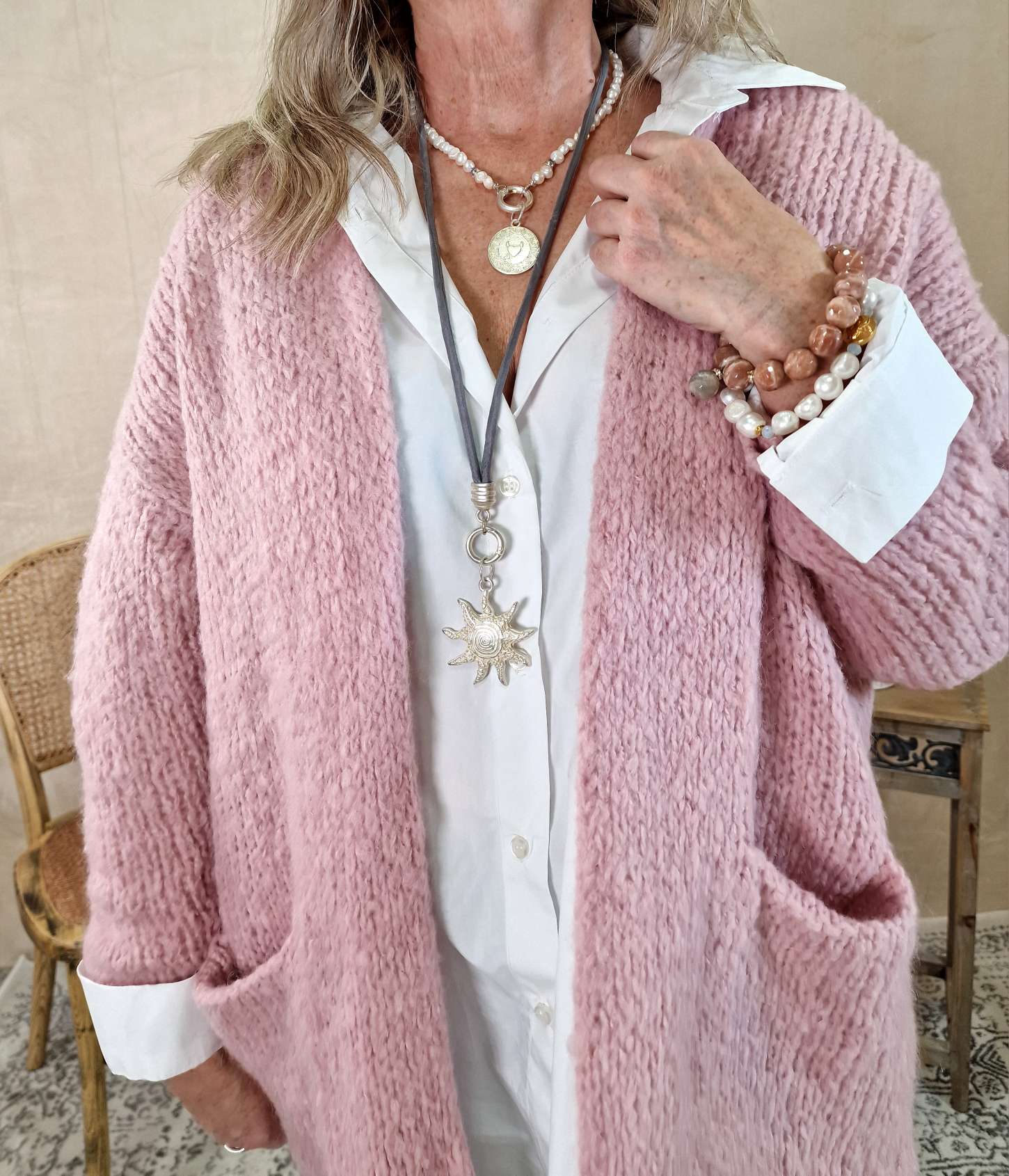 KNIT CARDIGAN JANA ROSA 34-42 Made in Italy kurze Strickjacke KNIT CARDIGAN JANA ROSA 34-42 Made in Italy kurze Strickjacke