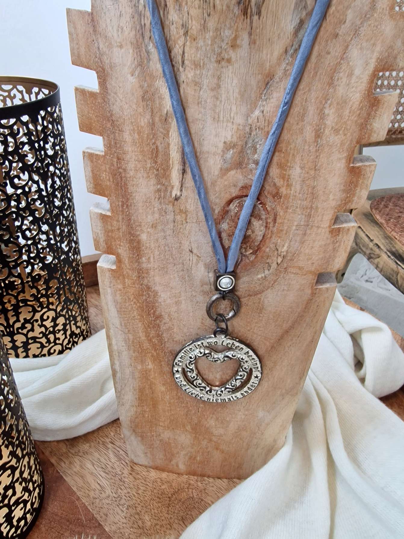 NECKLACE FAMILY SAHARA lange Wechselkette Seide GREY Halskette Kette Amulett NECKLACE FAMILY SAHARA lange Wechselkette Seide GREY Halskette Kette Amulett