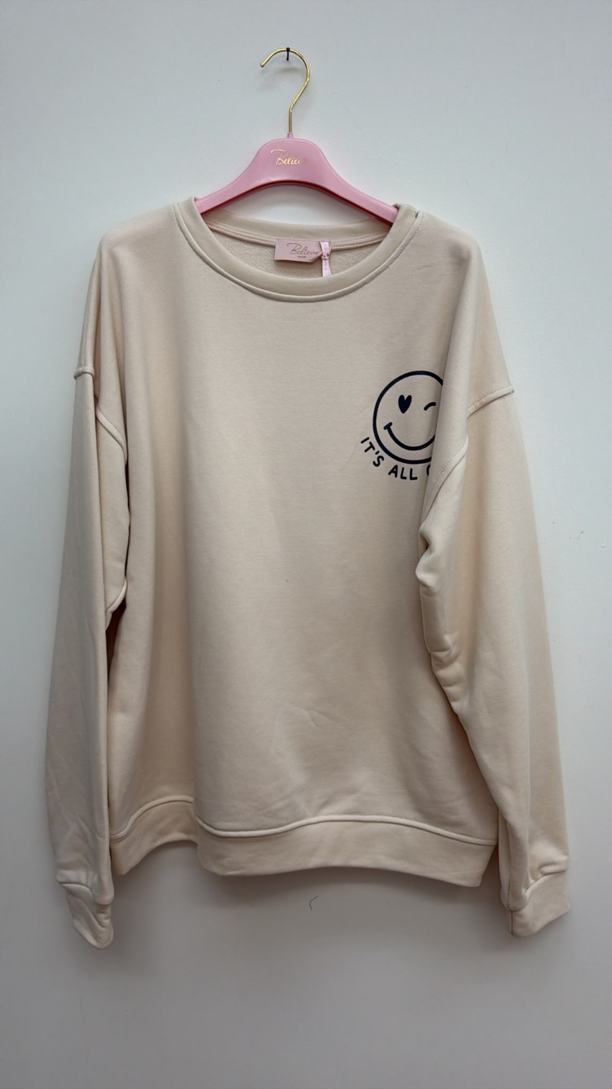 Sweatshirt „Happy Vibes NINA“ – Made in Italy