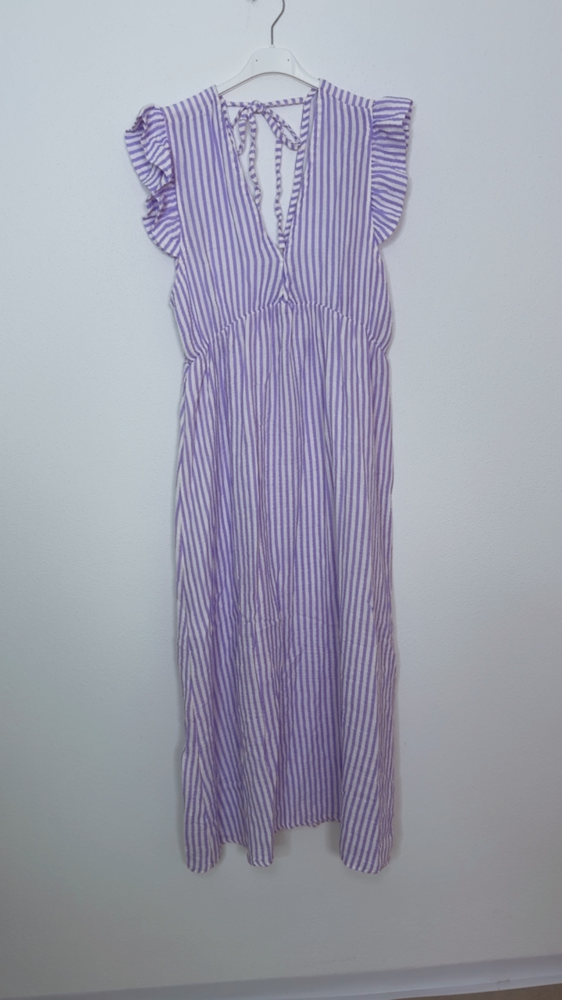 MUSSELIN KLEID ZOE STRIPES 34 - 42 Made in Italy ärmellos Rüsche