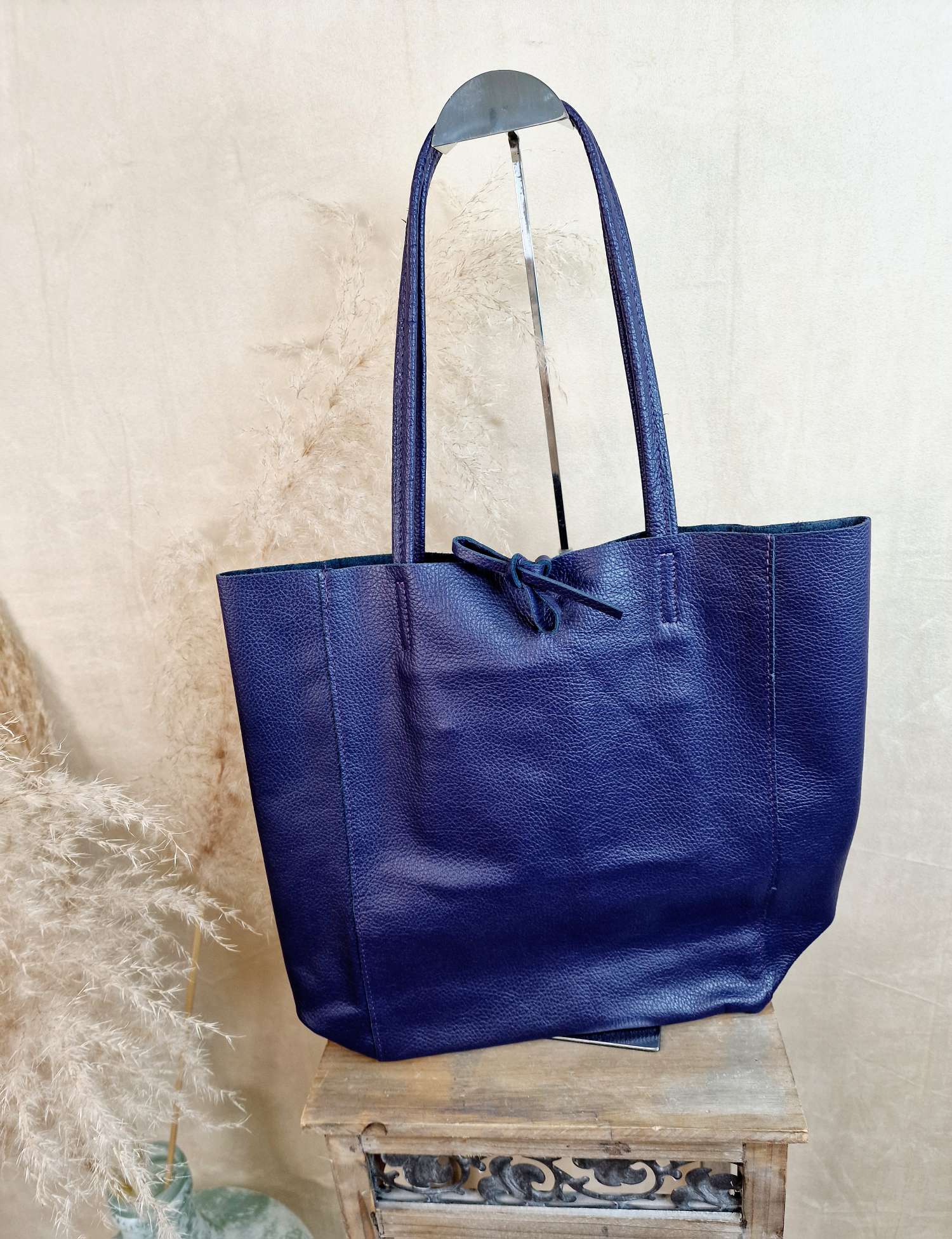 BASIC LEDER SHOPPER MARA AUBERGINE Made in Italy Ledertasche Tasche BASIC LEDER SHOPPER MARA AUBERGINE Made in Italy Ledertasche Tasche
