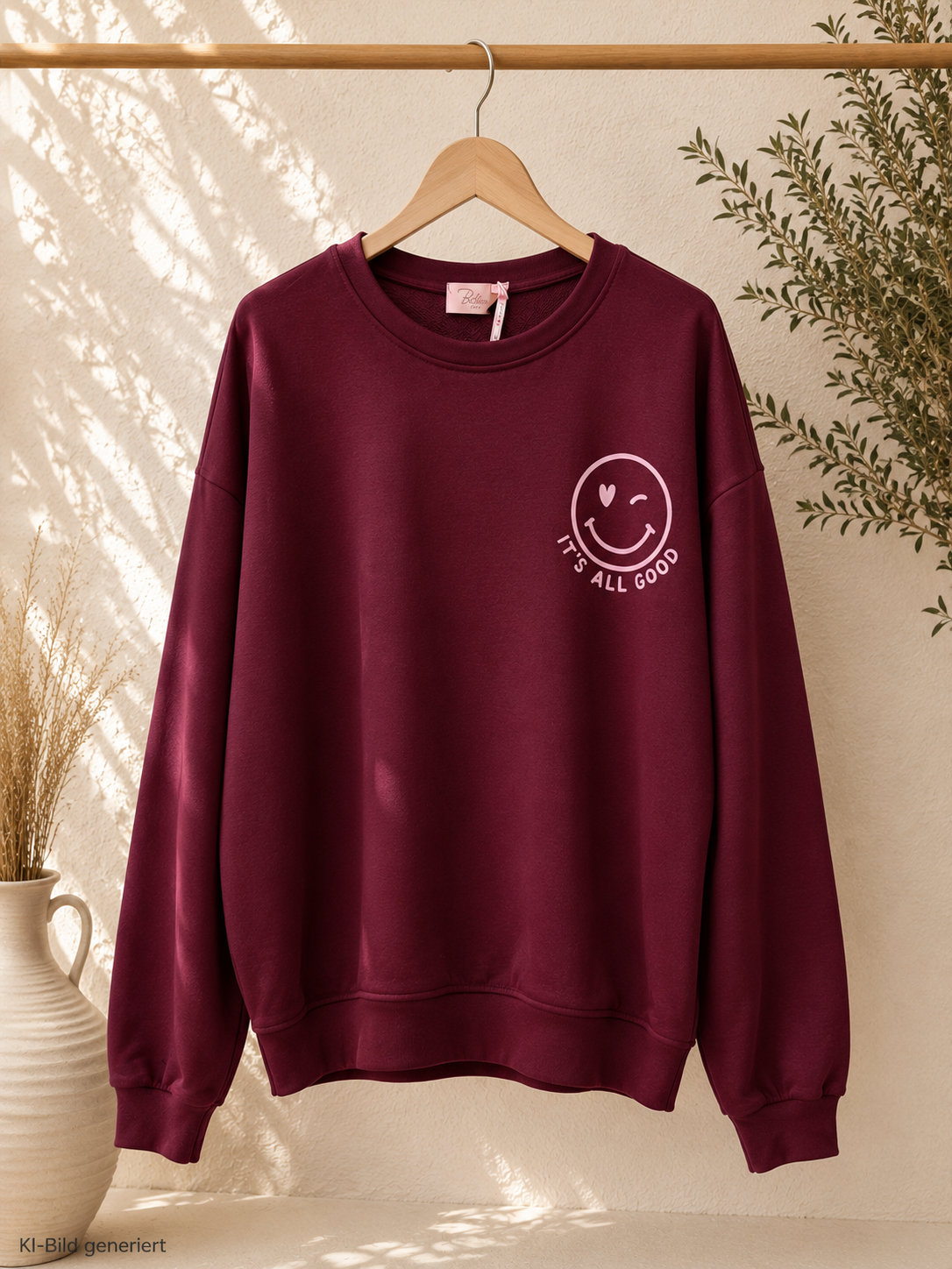 Sweatshirt „Happy Vibes NINA“ – Made in Italy