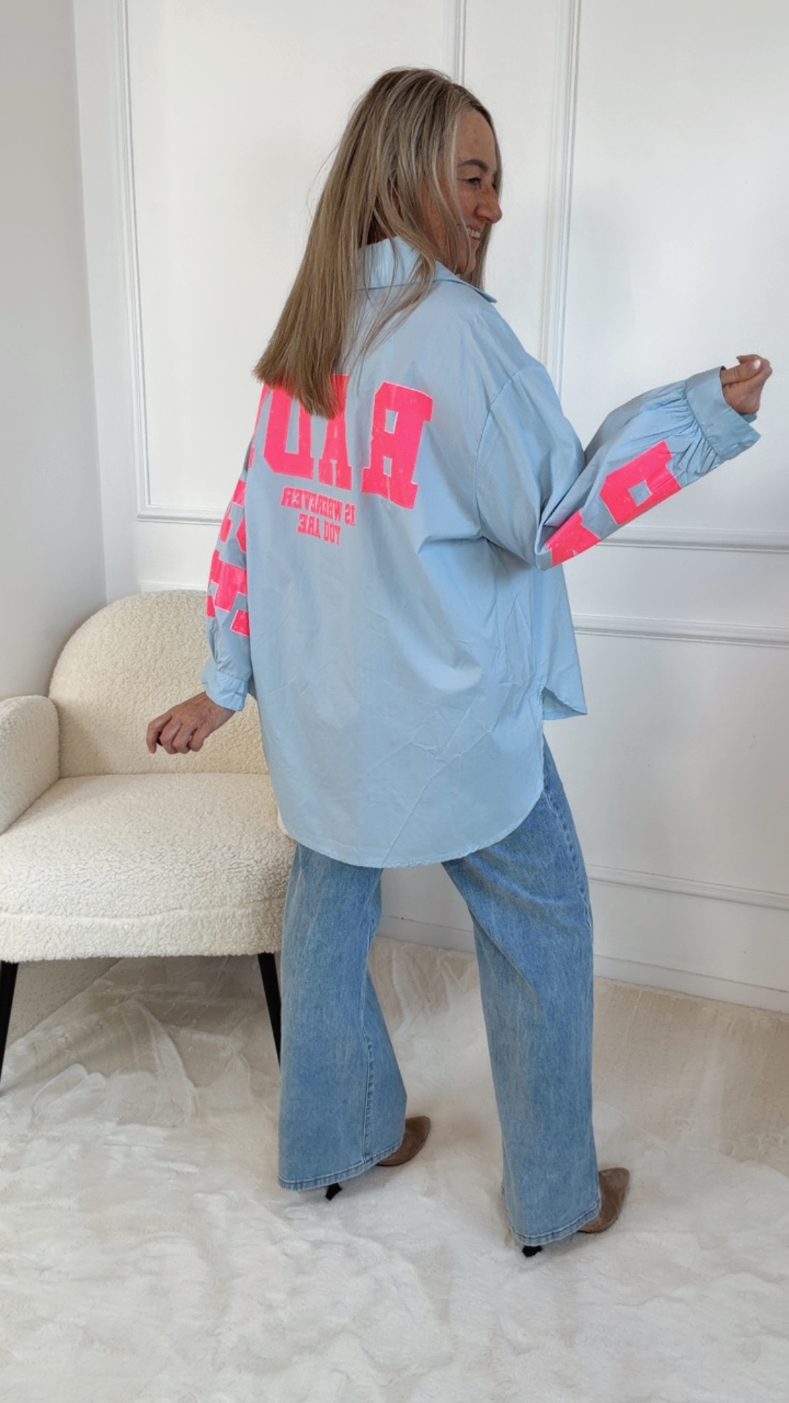 BLUSE PARADISE MIT RÜCKENPRINT Made in Italy 34 - 44