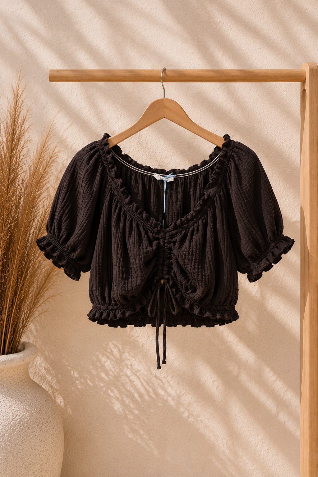 Bluse Cropped Musselin Savanna UNI Made in Italy 34-40/42