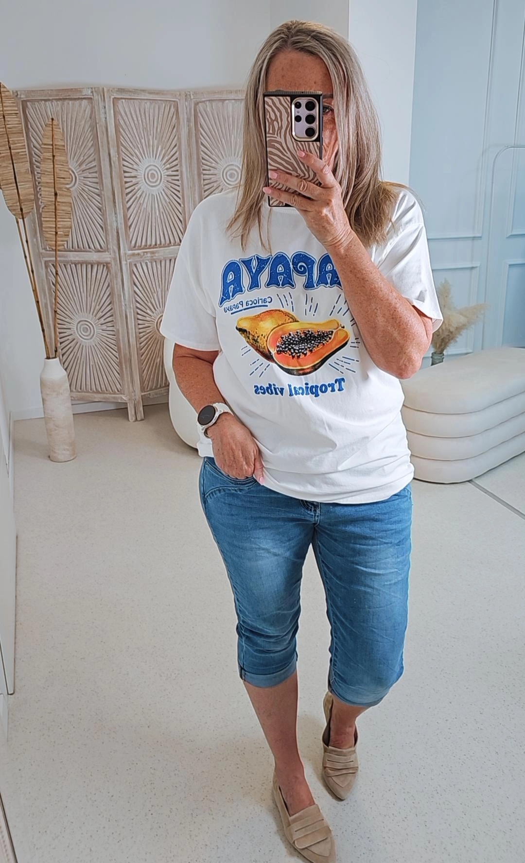 STATEMENT T-SHIRT PAPAYA Made in Italy 34-42 