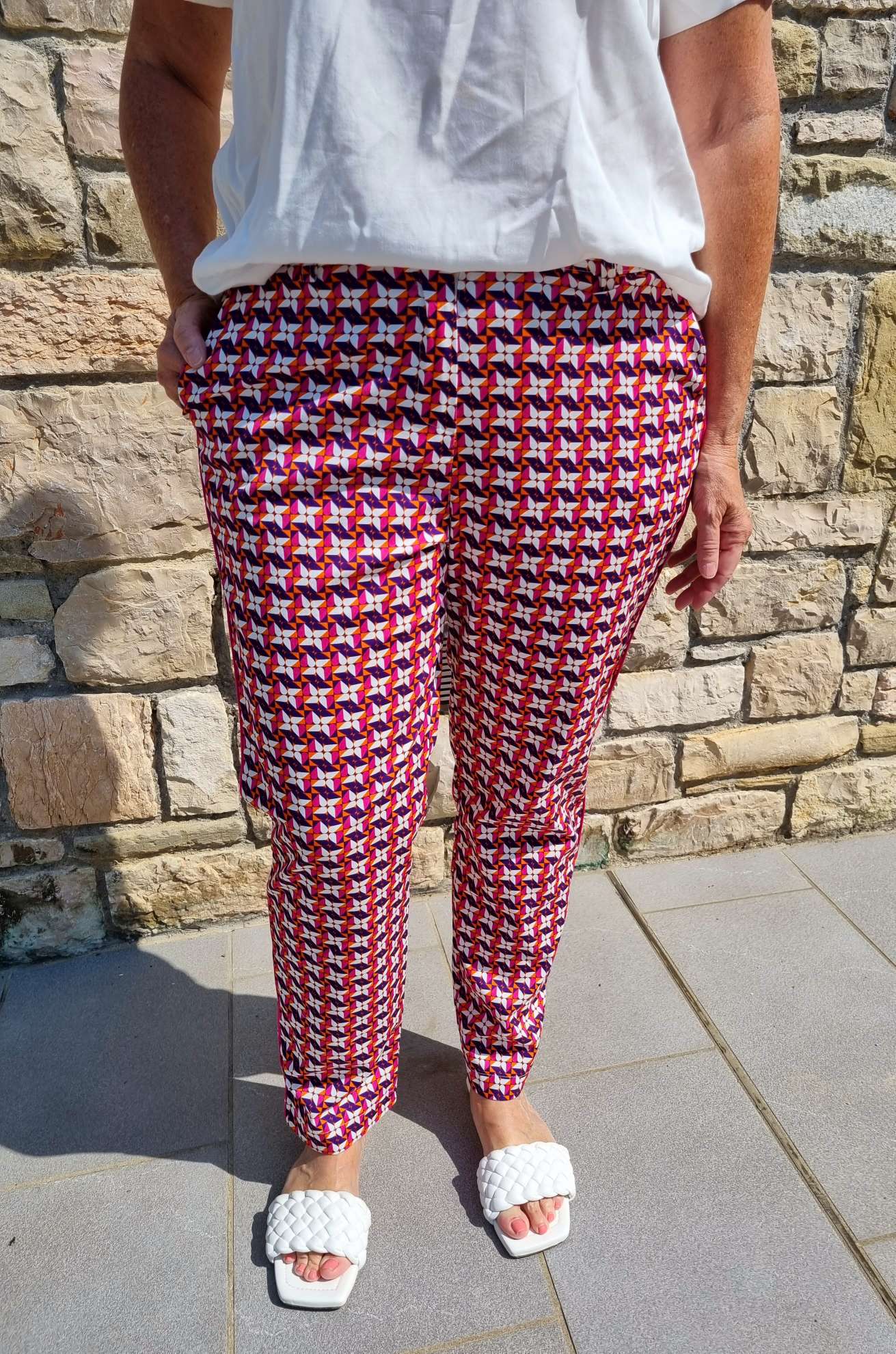 BASIC PANT VIVIAN PINK - Made in Italy dünne Sommer Hose Jogpant Variantenartikel BASIC PANT VIVIAN PINK - Made in Italy dünne Sommer Hose Jogpant Variantenartikel