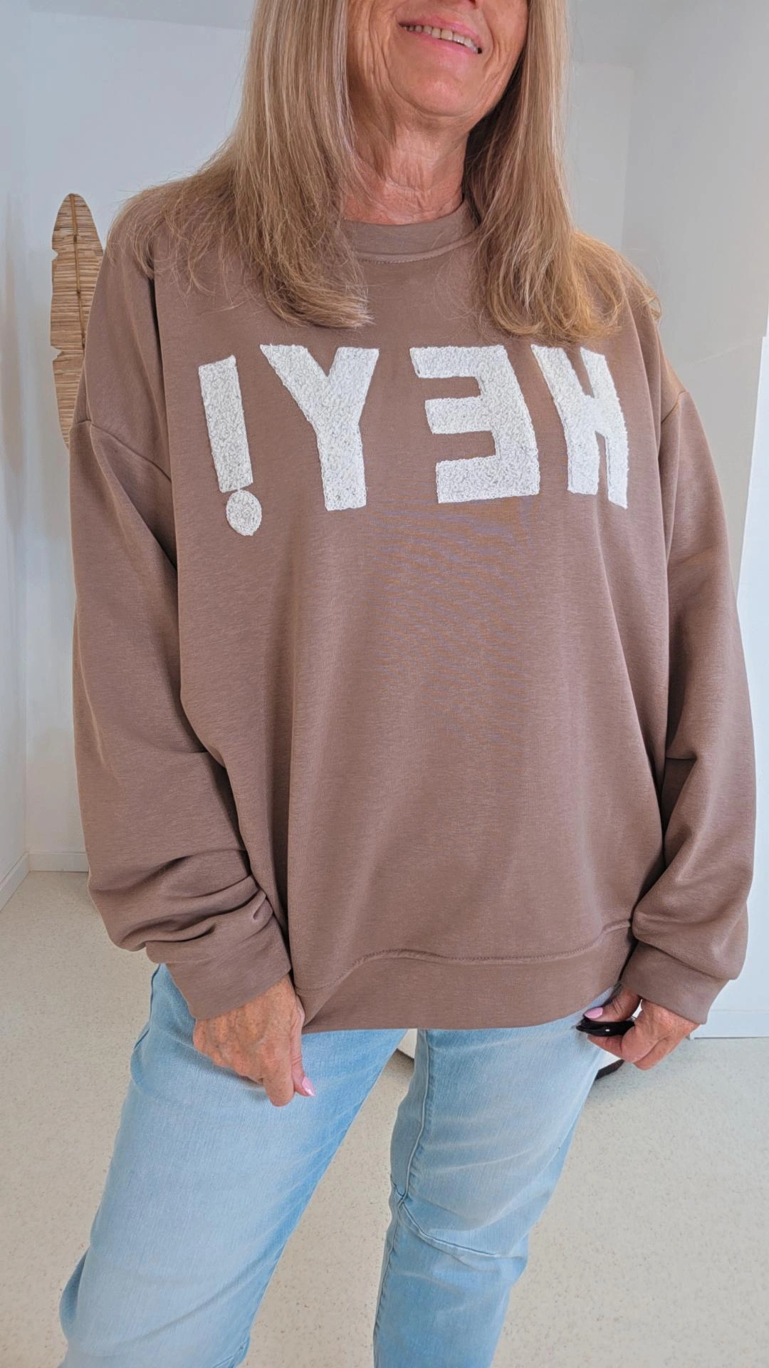 OVERSIZE SWEATER HEY Made in Italy 34-42/44 Langarm Sweatshirt